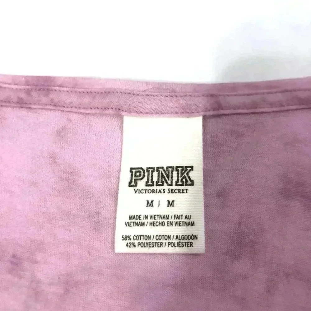 VS PINK Victoria's Secret Purple Tie Dye Cropped Tank Women's Size M - Picture 5 of 5